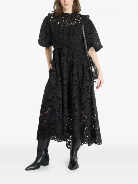 Rochie midi Allsaints cu broderie negru