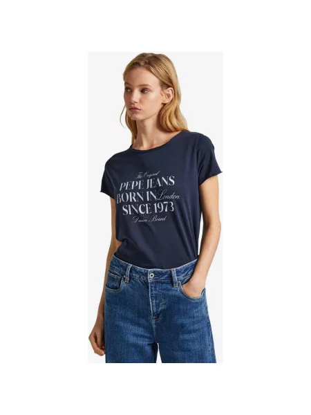Koszulka Pepe Jeans Jasmine krótki rękaw granatowa XS niebieska