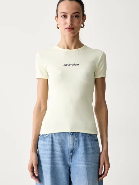 Calvin Klein Jeans Tricou Crem galben
