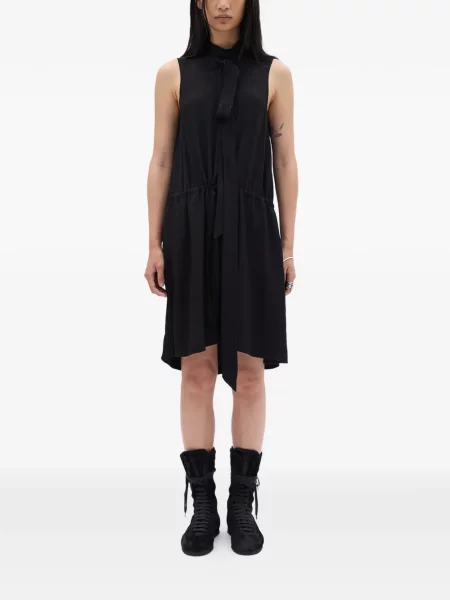 Rochie midi Ann Demeulemeester cu legături negru