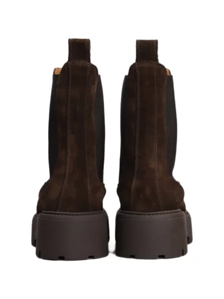 Botine Copenhagen din piele de căprioară cu platformă maro