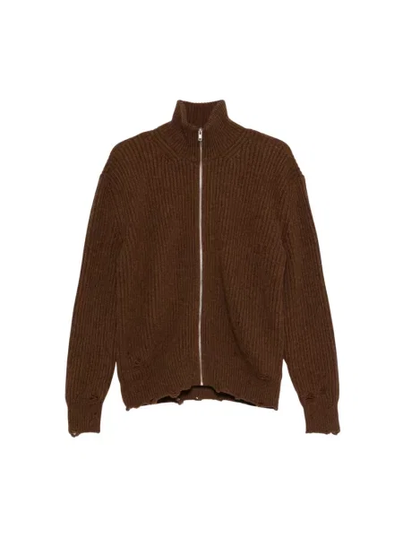 Kardigan Mm6 Maison Margiela wełniany brązowy