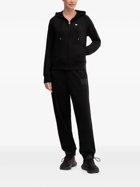Hanorac cu glugă Ea7 Emporio Armani negru