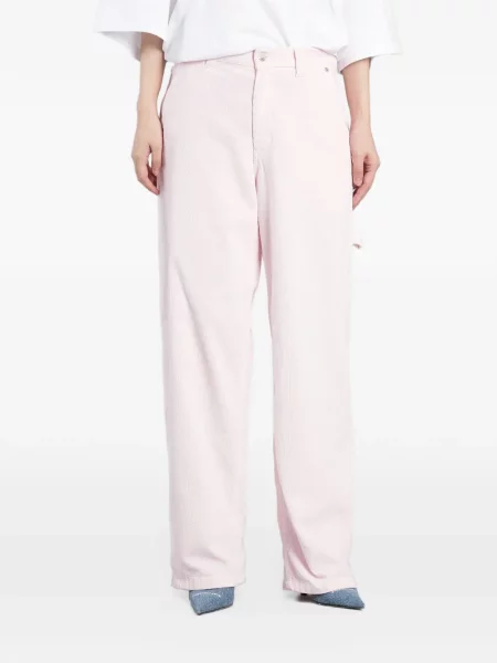 Pantaloni cargo Haikure de catifea cord roz