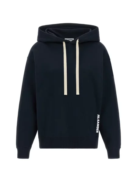Hanorac cu glugă Jil Sander cu imagine albastru
