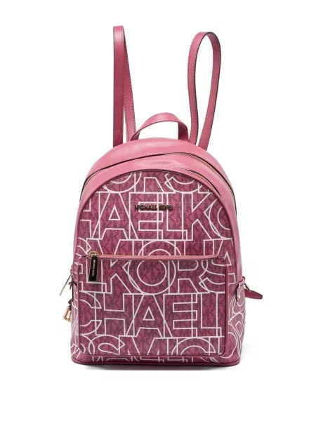 Rucsac Michael Kors din piele cu autograf roz