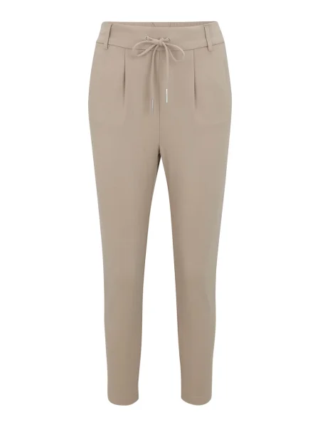 Only Petite Hlače z naborki ONLPOPTRASH temno bež