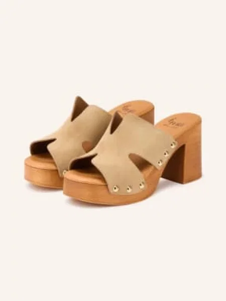 È Mia Mules S Cvočky béžová