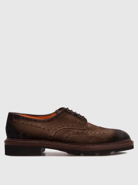 Замшеві оксфорди Santoni коричневі