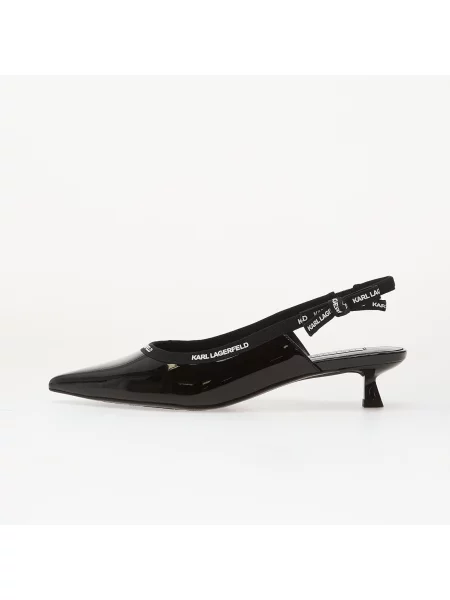 Сникърси Karl Lagerfeld Jeans Pasha Ribbon Sling Black Patent Lthr EUR 37 черно