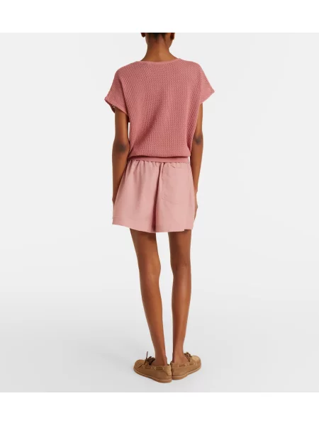 Pantaloni scurți Varley din poplin roz