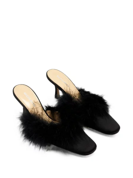 Papuci tip mules Mach & Mach cu pene negru