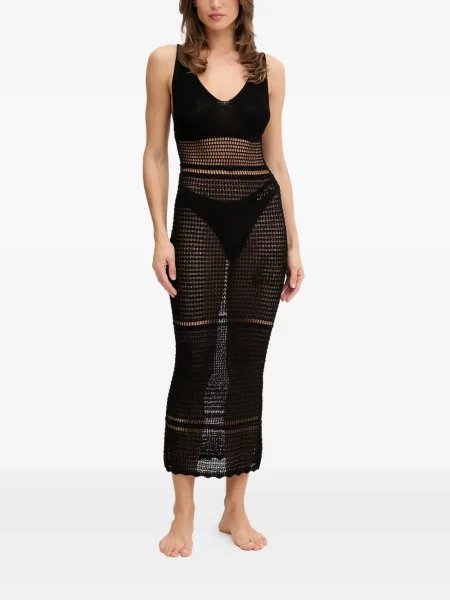 Rochie Guess cu decolteu în V negru