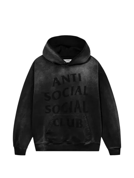 Hanorac cu glugă Anti Social Social Club cu imagine negru