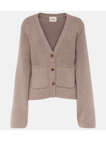 Cardigan Khaite din cașmir gri