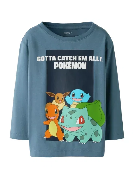 NAME IT Tricou NMMSouth Pokemon safir / albastru aqua / portocaliu alb