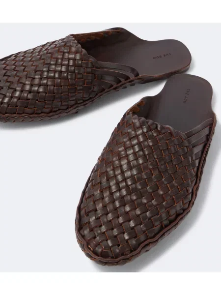 Chiloți The Row din piele slip-on maro