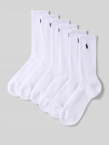 Skarpety z wyhaftowanym logo w zestawie 6 szt. Polo Ralph Lauren Underwear białe