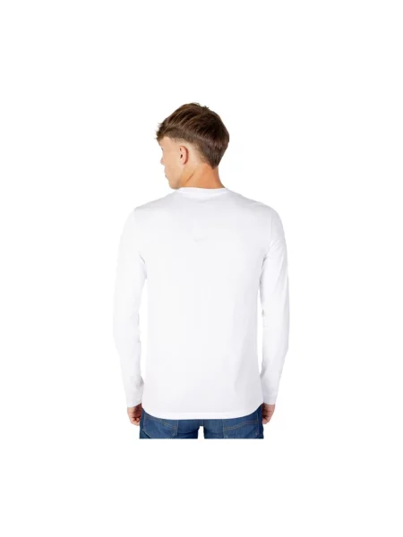 Bluzka z długim rękawem Armani Exchange z logo biała