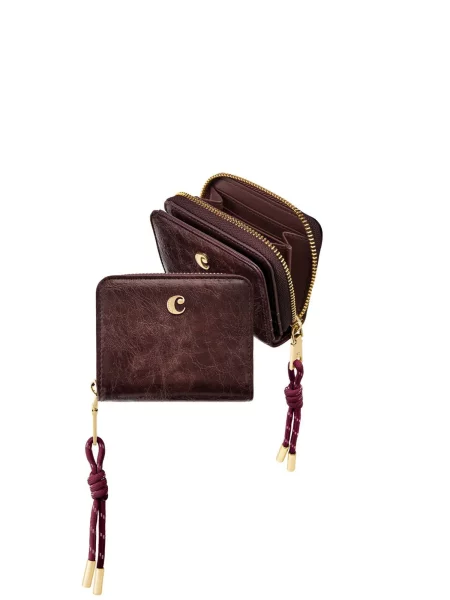 Cacharel Peněženka Card wallet with flap Philomène burgundská červeň