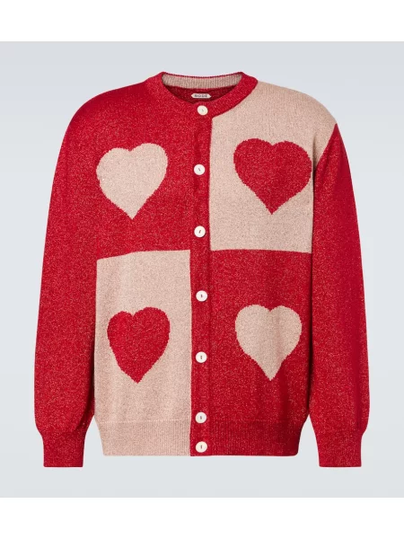 Cardigan Bode din jacard roșu
