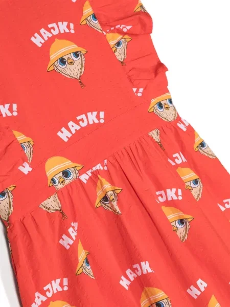 Sukienka mini dziecięca Mini Rodini czerwona