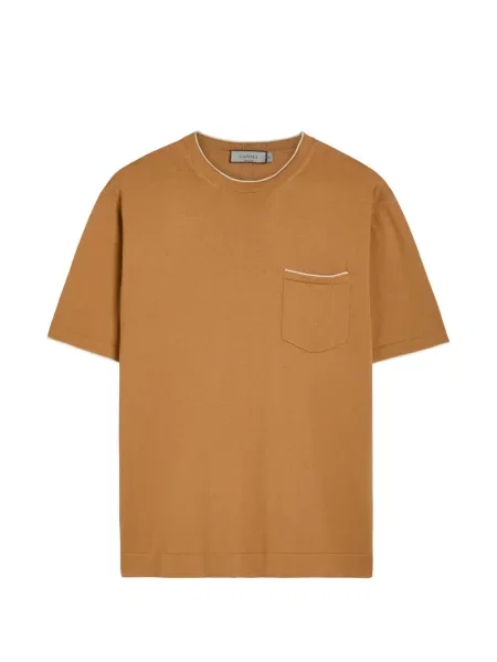 Тениска Canali кафяво