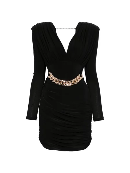 Mały sukienka mini Mitiliane Couture drapowana garniturowa czarna