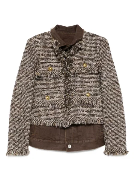 Geacă Sacai din țesătură twill maro