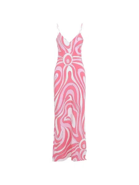 Rochie maxi Pucci de mătase cu imagine roz