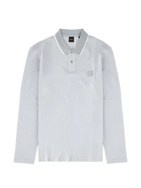 Lung tricou polo Boss gri