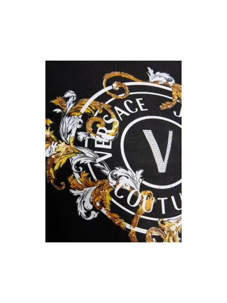 Koszulka Versace Jeans Couture z nadrukiem czarna
