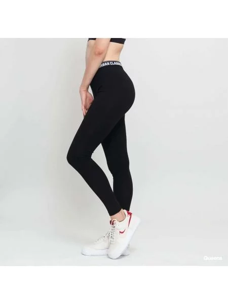 Leginsy Urban Classics Ladies Logo Leggings Black XS czarne