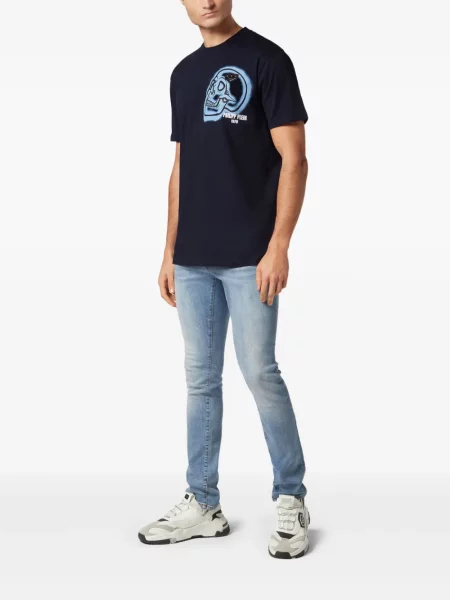 Tricou Philipp Plein cu imagine albastru