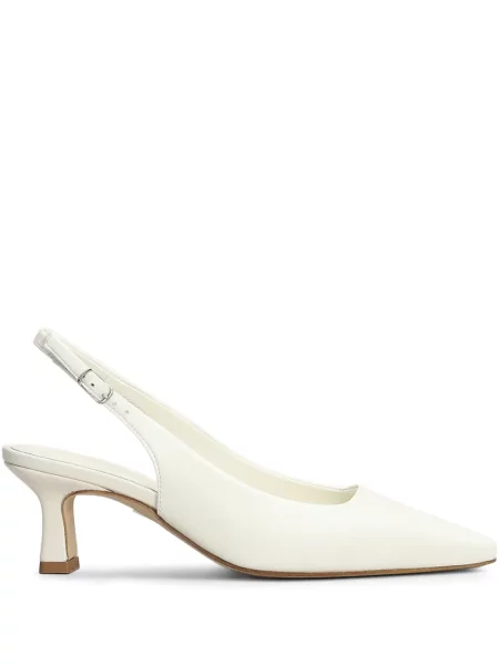 Pantofi cu toc Julie Dee din piele alb