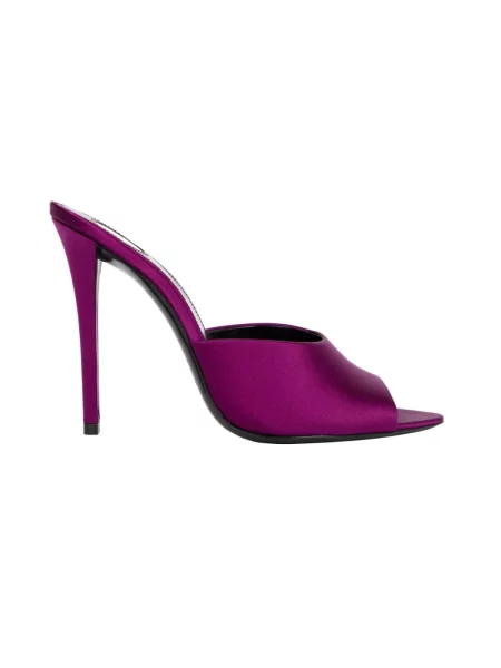 Klapki mules Saint Laurent fioletowe