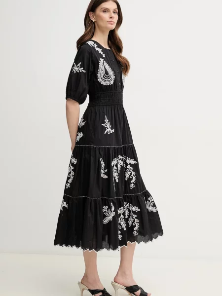Pepe Jeans sukienka DESTINY DRESS midi rozkloszowana czarny