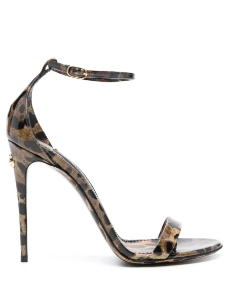 Sandale Dolce & Gabbana cu imagine cu model leopard negru