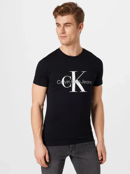 Calvin Klein Jeans Tricou / alb negru