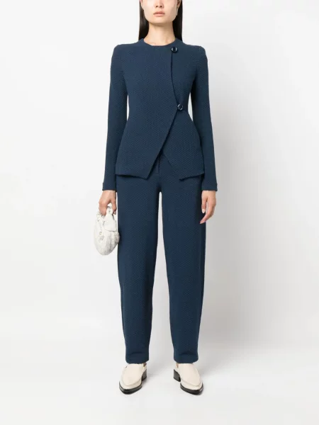 Žakardinis kelnės Emporio Armani mėlyna