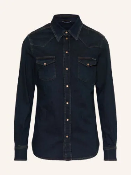 Dolce & Gabbana Koszula Dżinsowa O Kroju Extra Slim Fit blau granatowa