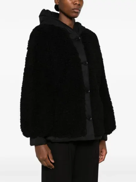 Reversibil pulover Macron din piele de oaie negru