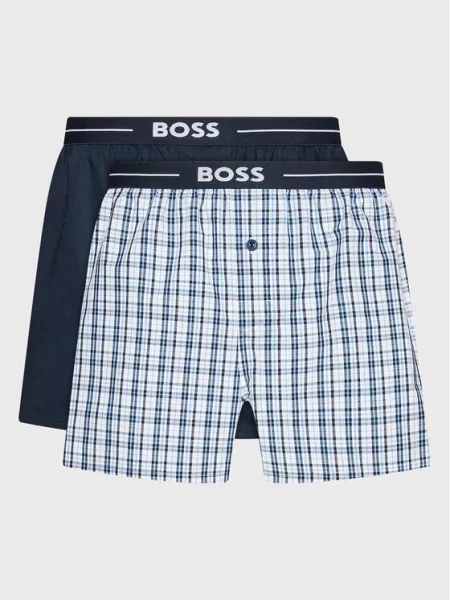 BOSS Orange Boxer trumpikės NOS šviesiai mėlyna / tamsiai mėlyna balta