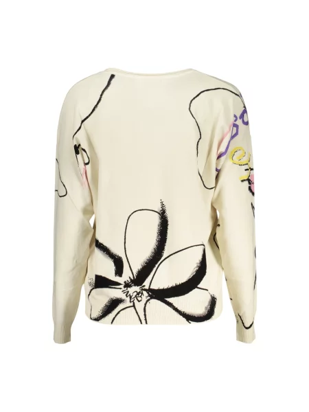 Sweter Desigual z nadrukiem biały