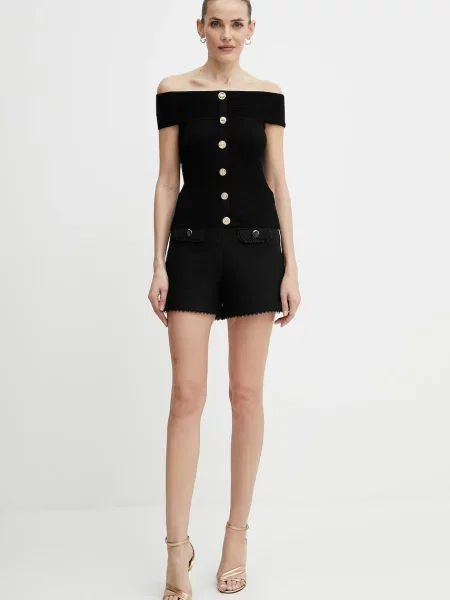 Шорти Morgan SHROXA однотонна висока посадка SHROXA чорний