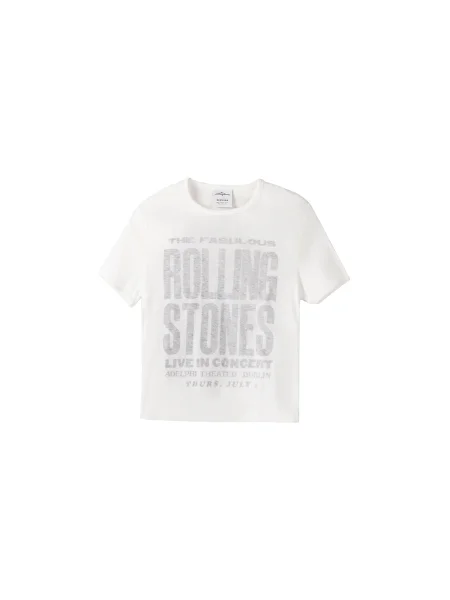 Bershka Majica svetlo siva bela