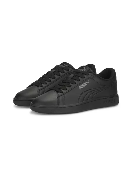 Młodzieżowe skórzane sneakersy Smash czarne