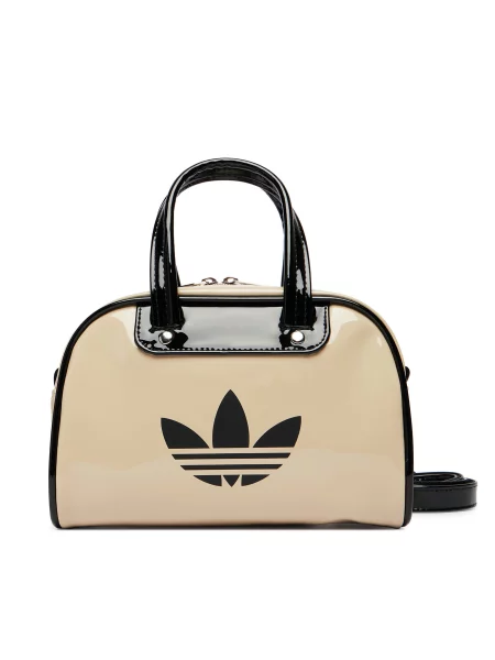 Мини сумка Adidas с камнями бежевая