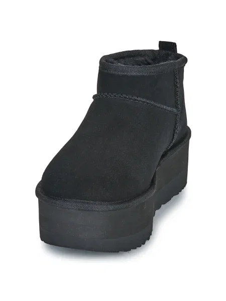 Klasické malé tenisky Ugg na platforme čierna