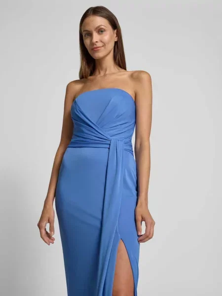 Sukienka wieczorowa z rozcięciem na nodze model ‘ESTILA’ Lauren Ralph Lauren niebieska